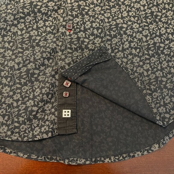 Bobois Collection Mens Slim-Fit  Button-Up Shirt S Black & White - Picture 4 of 11